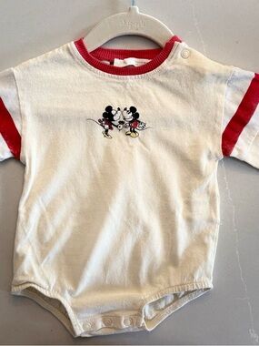 Zara Disney Baby Cream and Red Mickey Mouse Romper